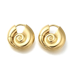 Rack Plating Spiral Shell Brass Hoop Earrings&nbsp;EJEW-H143-22G