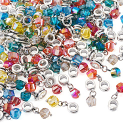 105Pcs 7 Colors Glass European Dangle Charms&nbsp;PALLOY-TAC0221