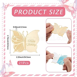 21Pcs Birthday Theme Mirror Effect Acrylic Birthday Cupcake Insert Card Decoration&nbsp;AJEW-SP0001-75