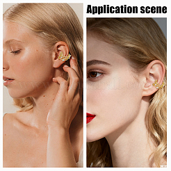 4Pcs Triple C-Shaped Alloy Micro Pave Clear Cubic Zirconia Cuff Earrings&nbsp;EJEW-WR0001-011