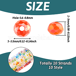 10 Strands 10 Style Faceted Glass Beads Strands&nbsp;GLAA-TA0001-47