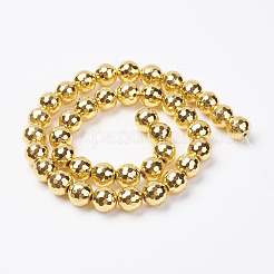 Non-magnetic Synthetic Hematite Bead Strands&nbsp;G-P262-26-10mm-G