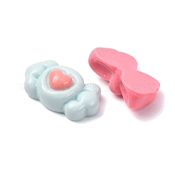 オペーク樹脂カボション  混合図形  ミックスカラー  6.5~15.5x10.5~21x4.5~6.2mm&nbsp;CRES-A064-03