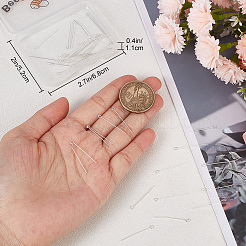 スターリングシルバーのアイピン40個925個  銀  25x3mm  ピン：0.5mm&nbsp;STER-BBC0002-16A