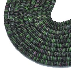 ゾイサイトビーズ連売りのフロスト天然ルビー  ロンデル  6x2mm  穴：0.7mm  約150~160個/連  14.57~14.96''（37~38センチメートル）&nbsp;G-K389-C20-01