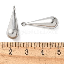 304ステンレスペンダント  ティアドロップチャーム  ステンレス鋼色  24x8mm  穴：1.6mm&nbsp;STAS-U037-19P
