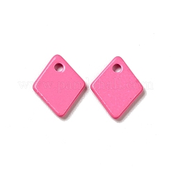 スプレー塗装された201ステンレススチールチャーム  菱形チャーム  ミックスカラー  9.5x7.5x1mm  穴：1.2mm&nbsp;STAS-G304-18
