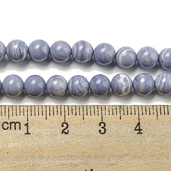 合成ブルーレースアゲートビーズ連売り  ラウンド  6mm  穴：0.7mm  約69個/連  15.94''（40.5センチメートル）&nbsp;G-B071-F02-02