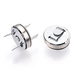 鉄製磁気ボタンクラスプスナップファスナークラスプ  財布のハンドバッグのため閉鎖  プラチナ  18mm&nbsp;IFIN-WH0051-46B-S