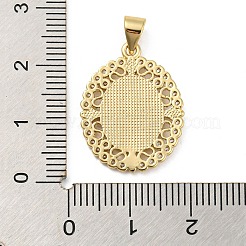 Rack Plating Brass Micro Pave Clear Cubic Zirconia Pendants&nbsp;KK-M258-03G