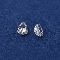 涙の形をしたキュービックジルコニアカボション  ファセット＆ポイントバック  透明  4x3x1.5mm&nbsp;X1-ZIRC-TAC0004-02A