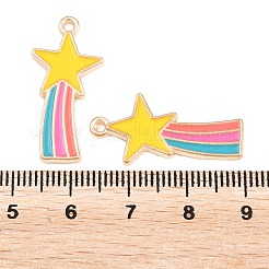 合金エナメルチャーム  鉛フリー＆カドミウムフリー＆ニッケルフリー  流れ星チャーム  カラフル  26x13mm&nbsp;ENAM-N054-010C-NR