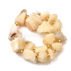 Raw Rough Natural Yellow Jade Beads Strands&nbsp;G-Z087-A08