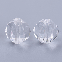 透明なアクリルビーズ  多面カット  ラウンド  透明  8x7mm  穴：1.5mm  約1920個/500g&nbsp;TACR-Q256-8mm-V01