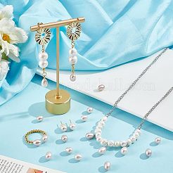 天然な培養された淡水パールビーズ  片穴  ライス  パープル  7.5~8.5x6.5~7mm  穴：1mm  20個/箱&nbsp;PEAR-NB0001-91A