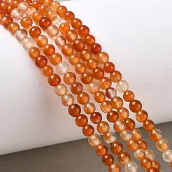 天然な赤瑪瑙ビーズ連売りラウンド  染め＆加熱  4mm  穴：1.2mm  約95個/連  14.9インチ&nbsp;G-M257-4mm-26
