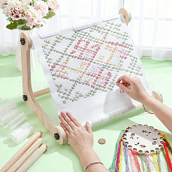 ブナ材の刺繍枠ホルダースタンド  調節可能なステッチスタンドハンド  ナバホホワイト  300x300x14.5mm&nbsp;AJEW-WH0410-86