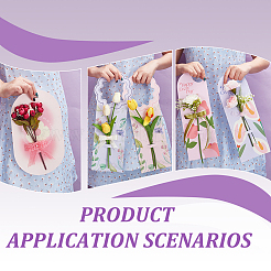 バレンタインデー用の紙製一輪の花のラッピングペーパーカード  DIY工芸品  混合図形  285~430x130~172x0.5mm  穴：3~48mm  2個/スタイル&nbsp;DIY-GA0008-92