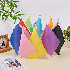 30Pcs 10 Colors Polyester & Plastic Flag&nbsp;AJEW-AR0005-24