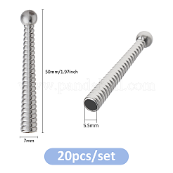 20 個の合金コード端  コーン  プラチナ  50x7mm  穴：5.5mm&nbsp;FIND-FH0010-16
