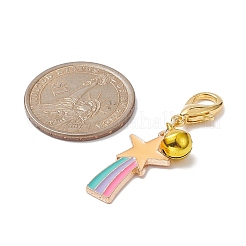 合金エナメルペンダントデコレーション  カニカン付き  キーホルダー用  財布  バックパック飾り  ユニコーン/スター/レインボー  ミックスカラー  31~44mm  6個/セット&nbsp;HJEW-JM00993
