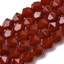 天然石カーネリアンビーズ連売り  スターカットラウンドビーズ  多面カット  染め＆加熱  9~10x9~10x9~10mm  穴：1~1.4mm  約38~40個/連  14.88''（15.08''センチメートル）&nbsp;G-Z119-A06-03