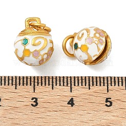 Alloy Enamel Christmas Bell Charms&nbsp;ENAM-B037-03G-02