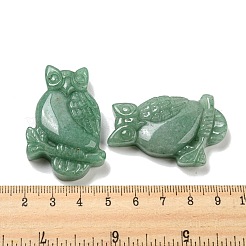 天然石グリーンアベンチュリンペンダント  フクロウのチャーム  44~46x29~31x7.5~10mm  穴：1.4mm&nbsp;G-M417-08A