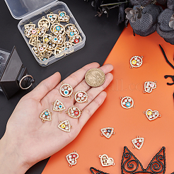 36Pcs 18 Style Rack Plating Light Gold Alloy Enamel Links Connectors&nbsp;ENAM-PH0001-88