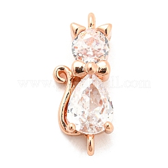 Brass Micro Pave Cubic Zirconia Kitten Links Connectors&nbsp;ZIRC-G157-50