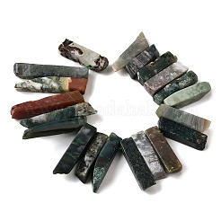 天然石インディアン瑪瑙ビーズ連売り  長方形  トップ掘削  22~60x6~14x6~9mm  穴：1.5~2mm  約17~22個/連  7.48''~8.07''（19~20.5センチメートル）&nbsp;G-S386-D05