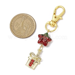Christmas Theme Alloy Enamel with Rhinestone Pendant Decoration&nbsp;KEYC-JKC00977-02
