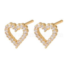 Brass Micro Pave Cubic Zirconia Stud Earrings for Women&nbsp;EJEW-F418-21G
