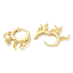 Rack Plating Brass Dangle Hoop Earrings&nbsp;EJEW-A103-01G