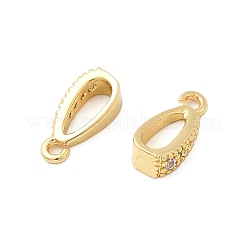 Brass Micro Pave Clear Cubic Zirconia Pendant Bails&nbsp;KK-G542-03G-02