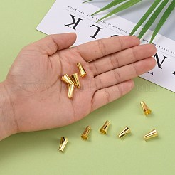 金色の真鍮ビーズコーンキャップ  12~13x8mm  穴：2~8mm&nbsp;X-KK-E362-G