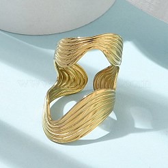 Ion Plating(IP) 304 Stainless Steel Open Cuff Ring for Women&nbsp;RJEW-M025-03G