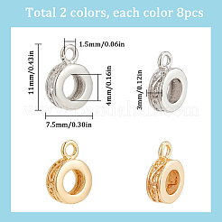 16Pcs 2 Colors Brass Tube Bails&nbsp;KK-SC0005-59