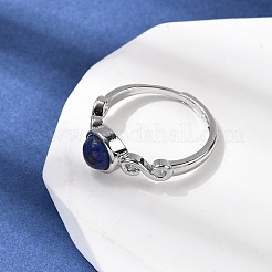 Natural Lapis Lazuli Finger Rings&nbsp;RJEW-A084-04P-10