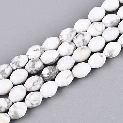 天然石ハウライトビーズ連売り  バレル  多面カット  5.5~6.5x5~5.5mm  穴：1~1.2mm  約57~61個/連  13.98~14.17''（35.5~36センチメートル）&nbsp;G-T142-79