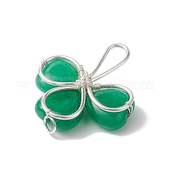 Dyed Natural Malaysia Jade Shamrock Pendants&nbsp;PALLOY-JF02785-04