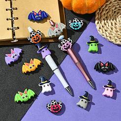 ハロウィーンテーマシリコンフォーカルビーズ15スタイル15個  ミックスカラー  21.5~30.5x20~36.5mm  1個/スタイル&nbsp;SIL-CJ0002-05