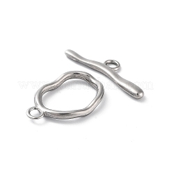 304ステンレススチールトグル留め具  オーバル  18KGP本金メッキ  24x15.5x2.5mm  穴：2.5mm  バー：8x28x2mm  穴：2.5mm&nbsp;STAS-A092-04B-P