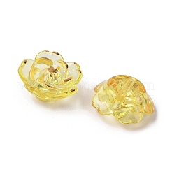 プラスチックビーズ  花  ゴールドライン入り  きいろ  18.5x7mm  穴：1.6mm  約511個/500g&nbsp;KY-G032-05D