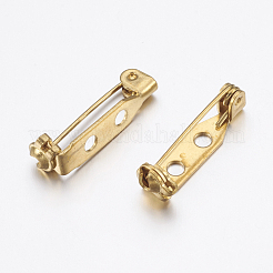 真鍮のピンのブローチのバックバーパーツ  生（メッキなし）  21x4.5x5mm  穴：2mm  ピン：0.6mm&nbsp;KK-K225-23-C