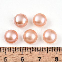 グレード6a 天然養殖淡水真珠ビーズ  片穴  半円形ビーズ  桃パフ  8.5~9x6mm  穴：1mm&nbsp;PEAR-N018-6A-8590B