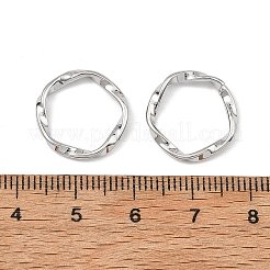 シェグレース 真鍮製連結リング  質感のあるねじれたリング形状  鉛フリー＆カドミウムフリー＆ニッケルフリー  プラチナ  16x2mm  インナーサイズ：13x13.5mm&nbsp;XGRQ58901-776P