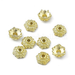 ラックメッキ合金ビーズキャップ  マルチ花弁  花  ライトゴールド  7.5~8x3.4mm  穴：1.5mm&nbsp;PALLOY-I216-29LG