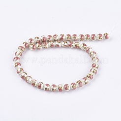 手作りのパールランプワークスビーズ  花の絵筆  ラウンド  ミックスカラー  8~10x7~9.5mm  穴：1mm&nbsp;LAMP-G133-03