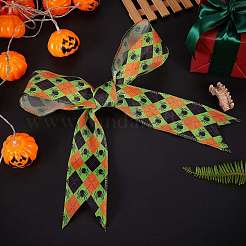ポリエステルリボン  片面ハロウィン段落模様  ギフト包装用  花の弓工芸品の装飾  ミックスカラー  2-1/2インチ（63mm）  6ヤード/ロール  6ロール/セット&nbsp;OCOR-SZC0001-01